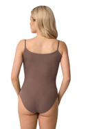 Bawełniane body damskie na ramiączkach Babell Tia w kolorze kakao