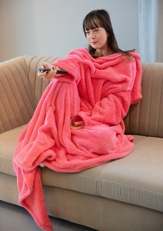 Koc z rękawami - puch granat - Dkaren