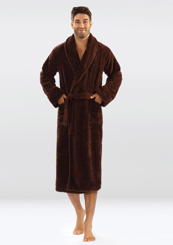 Puchaty szlafrok/Podomka 130 MĘSKA-szary - Dkaren