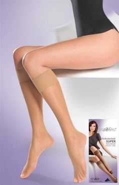 Podkolanówki Gabriella Super, bez zaznaczonych palców gazela || ciemny beż