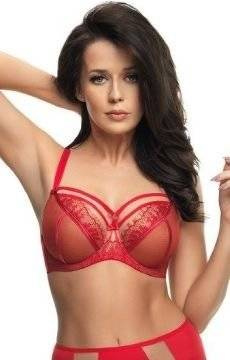 Czerwony miękki biustonosz Gorsenia K496 PARADISE