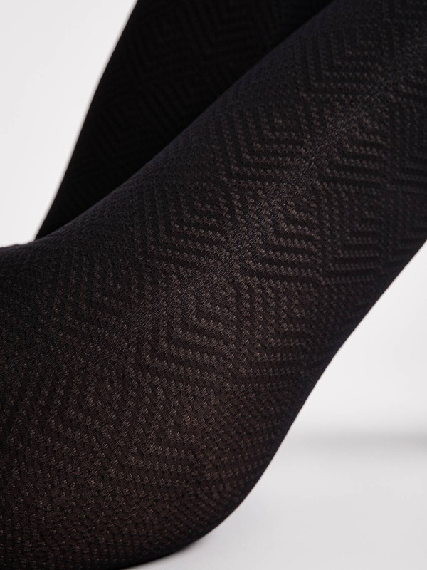 Czarne wzorzyste rajstopy Fiore SYMMETRIC 40 DEN