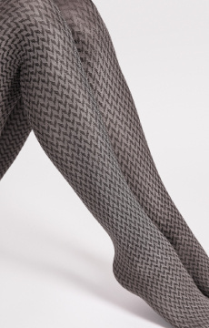 Szare kryjące rajstopy w stylową pepitkę Fiore CINEMATIC 40 DEN