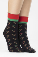 Skarpetki rajstopowe z motywem świątecznym Fiore CANDY CANE