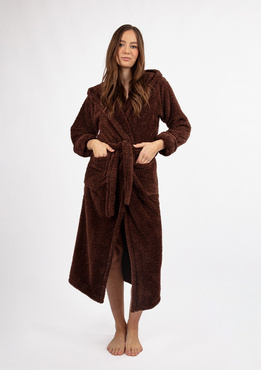 Szlafrok/Podomka DIANA DŁUGA - puch czekolada  - Dkaren
