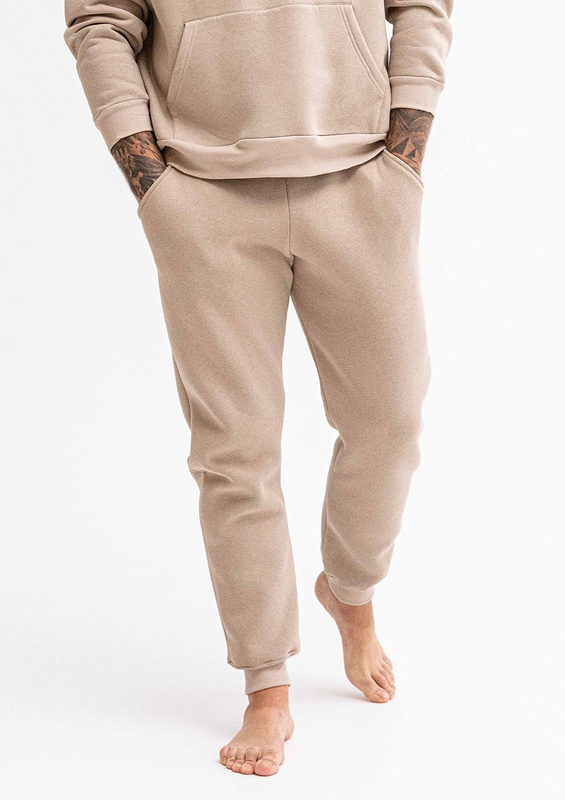 Wygodny dres męski Dk-k-b14 cappuccino bawełna gruba - Dkaren