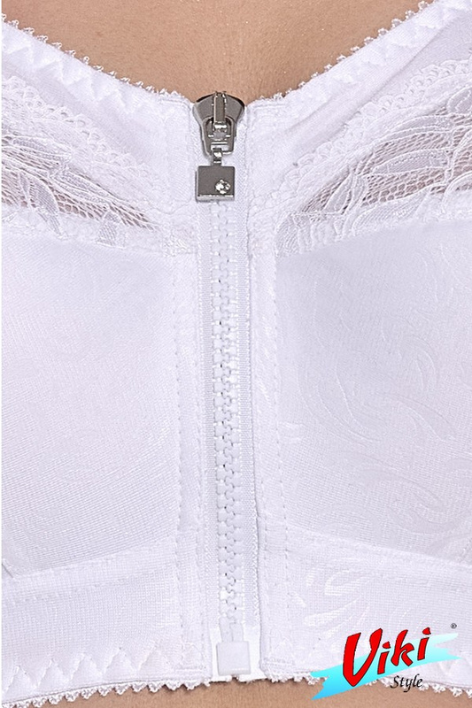 Miękki biały biustonosz zapinany z przodu Viki 586 ZUZA