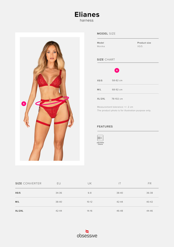 Czerwony komplet 2-częściowy Obsessive Elianes