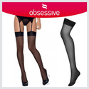 Czarne gładkie pończochy damskie Obsessive - S800
