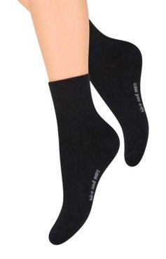 Czarne skarpetki sportowe Steven 040 z frotte w stopie