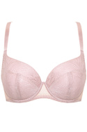 Biustonosz Cate usztywniany z koronką - różowy Gorteks