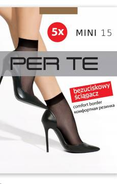Elastyczne skarpetki rajstopowe Perte Mini 15 den /5 par