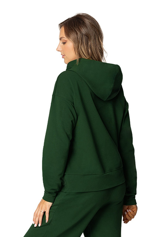 Modna bluza z kapturem DK-K-B8 - biały bawełna - Dkaren