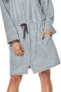 Szary szlafrok damski z kapturem L&L 9118 melange