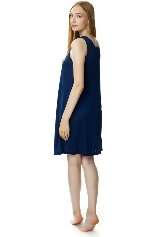 Koszulka damska nocna AURORA z ładnym dekoltem 6385 granatowy - Mewa