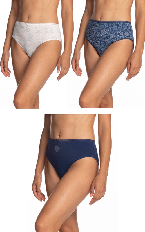 Bawełniane figi damskie Lama 3-pak Bikini - mieszane kolory