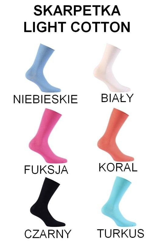 Ultra cienkie białe skarpetki damskie Wola - Light Cotton