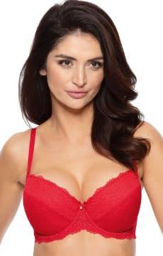 Czerwony biustonosz push-up Gorteks SCARLET/B1