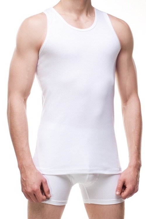 Biała koszulka męska Cornette - 213 Ribbed