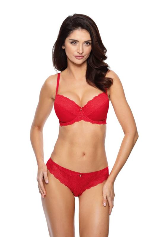 Czerwony biustonosz push-up Gorteks SCARLET/B1