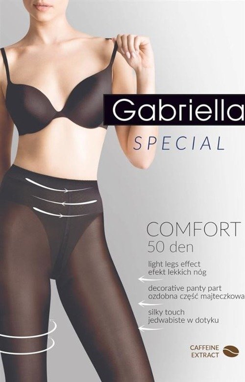 Modelujące rajstopy Gabriella - Comfort 50 den z mikrokapsułkami kolagenu.