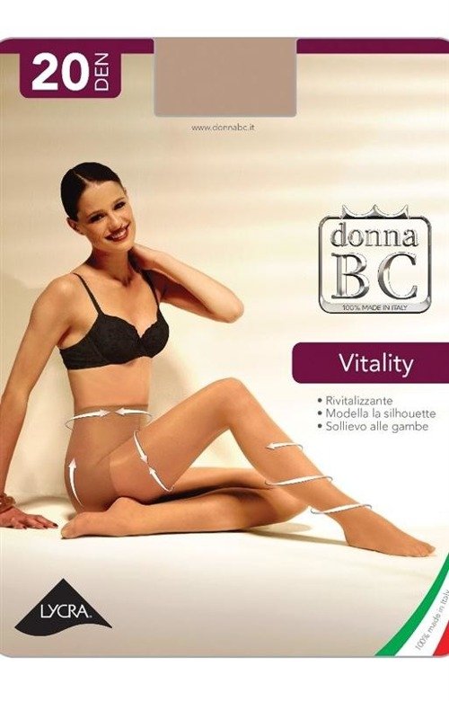 Włoskie rajstopy Donna BC - Vitality 20den / cienkie i rewitalizujące